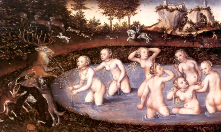 Lucas Cranach il Vecchio, Diana e le ninfe sorprese da Atteone